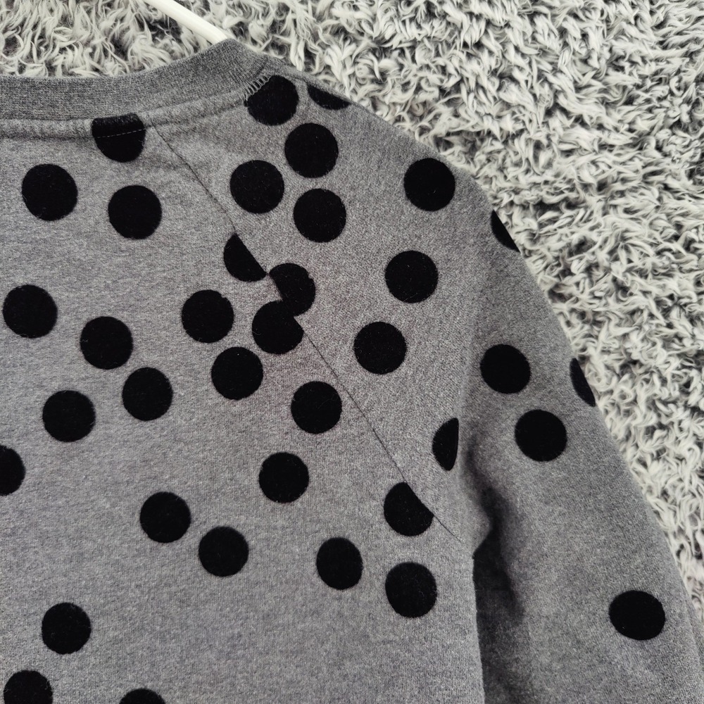 Boden Womens Preppy Whimsical Sweatshirt S Gray Black Flocked Polka Dot Pullover - Picture 11 of 16